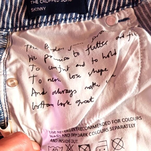 Boden Cropped Soho Skinny railroad striped jeans. Size 2R - Picture 6 of 9